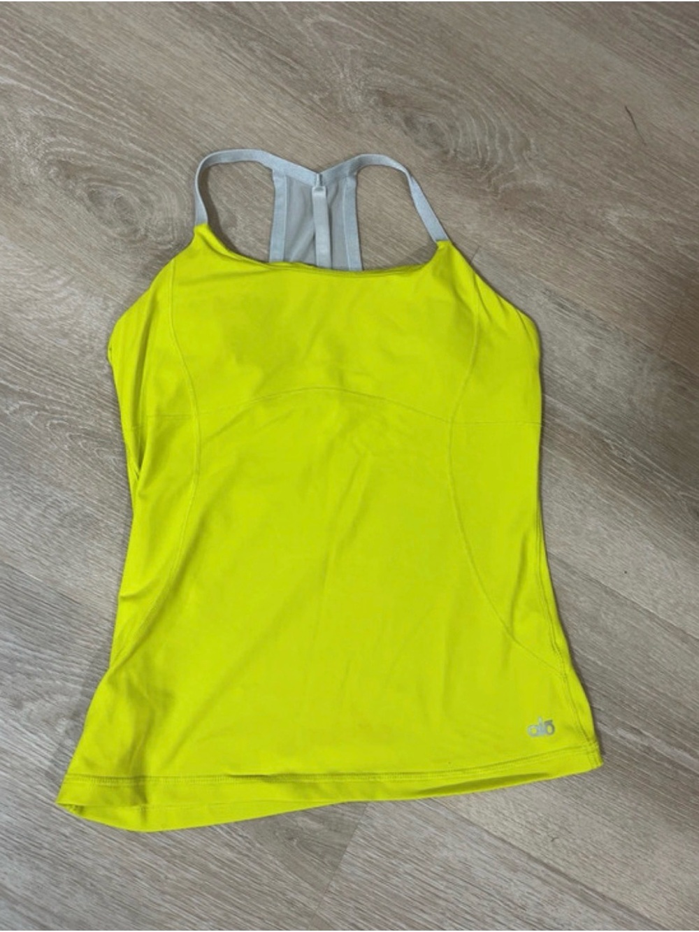 alo Neon Yellow Racerback Tank Top